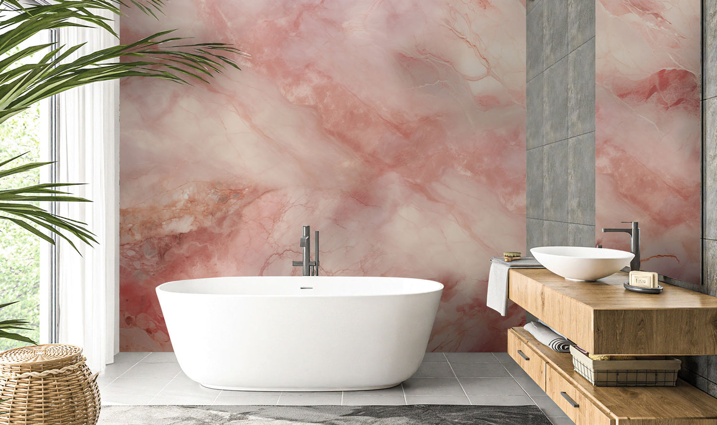 Blushing Elegance Marble Mural Wallpaper