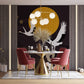 Midnight Cranes & Blossoms Mural Wallpaper