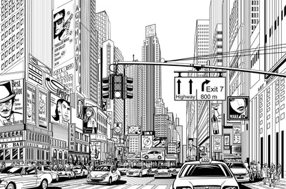 New York City Street mural wallpaper home decor