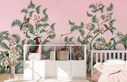 Vector Flower & Bird II Wallpaper Mural