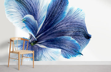 Blue Blooming Floral Mural Wallpaper
