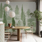 Green Botanical Landscape Illustrated Wallpaper