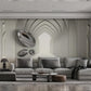 Gothic Arch Serenity Mural Wallpaper in living room