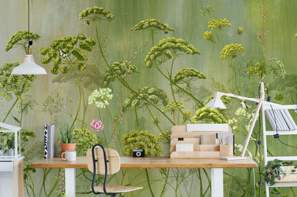 Floral Vine Wallpaper Mural II in office