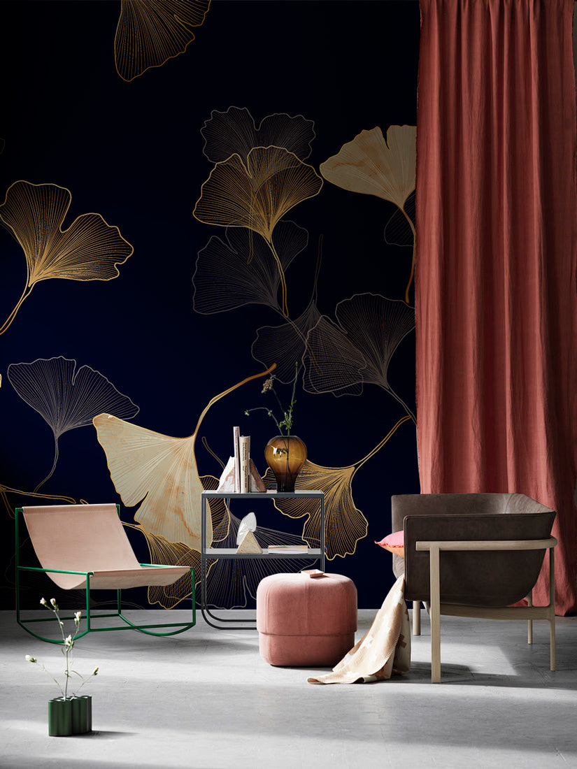 Opulent Ginkgo Harmony Mural Wallpaper