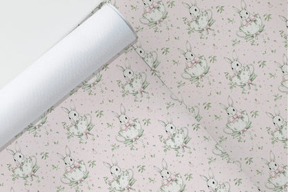 Pastel Bunny Meadow Mural Wallpaper