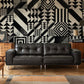 Bold Geometric Contrast Mural Wallpaper