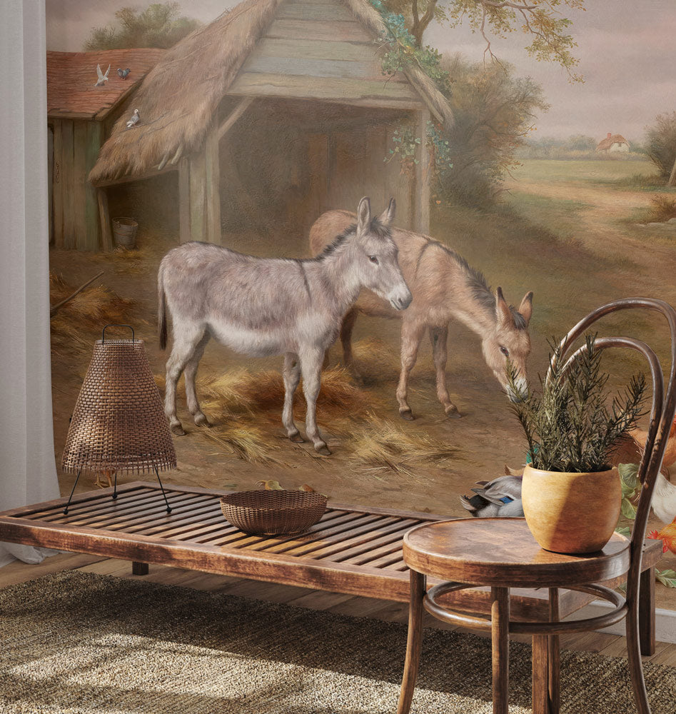 Rustic Farmyard Charm Mural Wallpaper