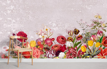 Murale de papier peint à fleurs vintage