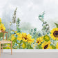 Sunny Floral Botanical Garden Mural Wallpaper