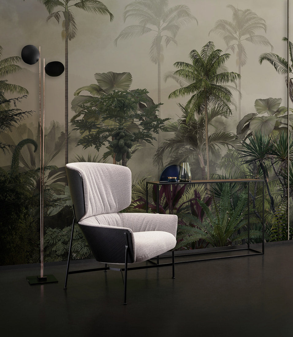 Rainforest Retreat Mural Wallpaper in living room