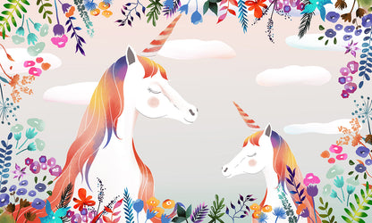 Unicorns Animals on a Nursery Wall Mural Wallpaper for Your Home Decoration