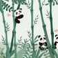 Animal Wallpaper Mural with a Panda and Bamboo for a Nursery Room