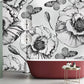 Vector Black & White Poppy Wallpaper Mural