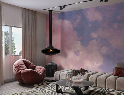 Pink Cloud Whisper Mural Wallpaper