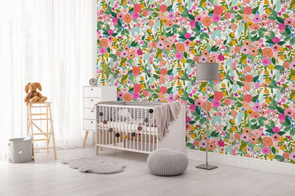 Whimsical Wildflower Garden Pattern Wallpaper