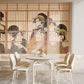 Geisha Behind Screens Mural Wallpaper