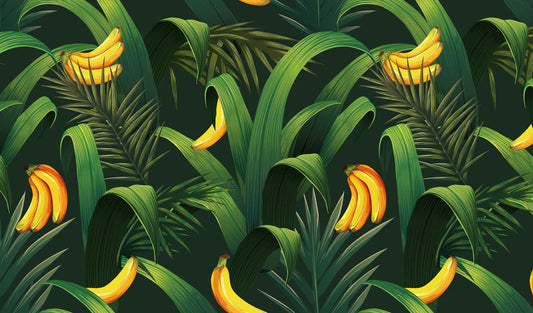 Tropical Banana Leaf Print Mural Wallpaper