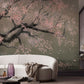 Blossoming Cherry Tree Mural Wallpaper in living room