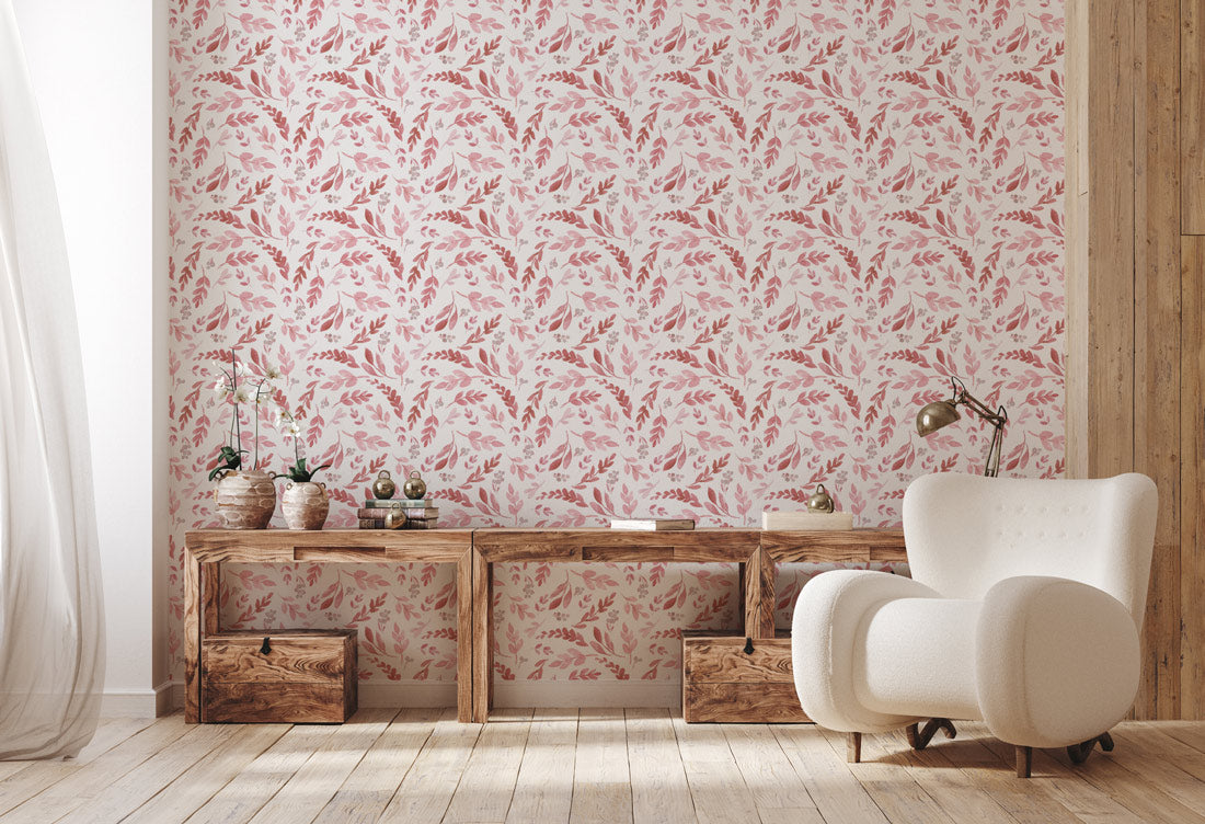 Blush Botanical Charm Mural Wallpaper