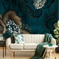 Teal Blossom Luxury Mural Wallpaper