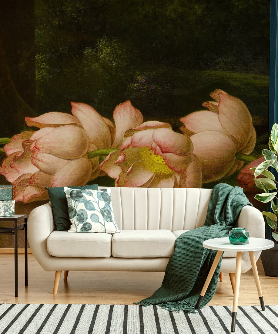 Tranquil Lotus Forest Mural Wallpaper