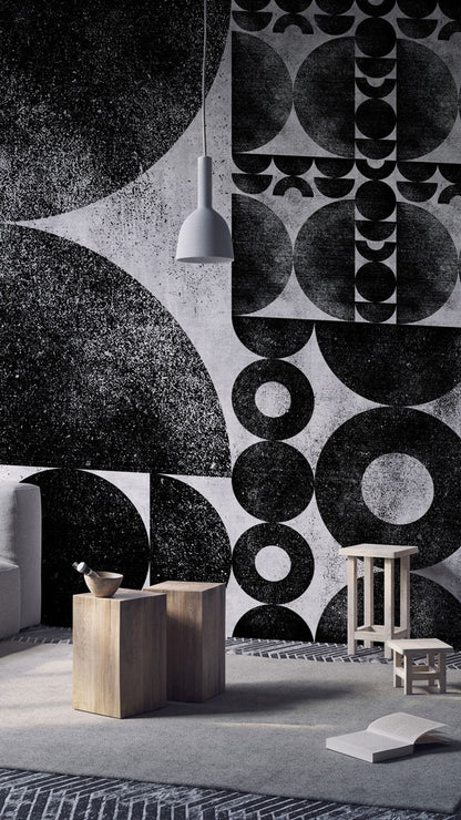 Geometric Circle Mosaic Mural Wallpaper