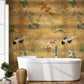 Golden Meadow Cranes Mural Wallpaper