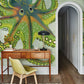 Green Octopus Mural Wallpaper