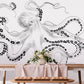 Nautical Black White Octopus Wallpaper