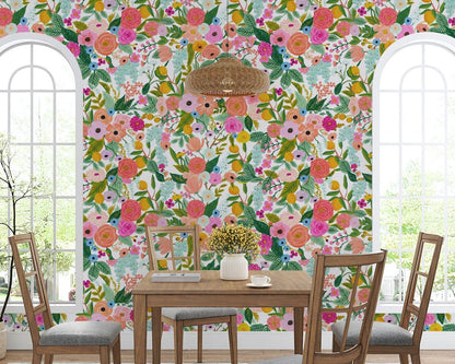 Whimsical Wildflower Garden Pattern Wallpaper