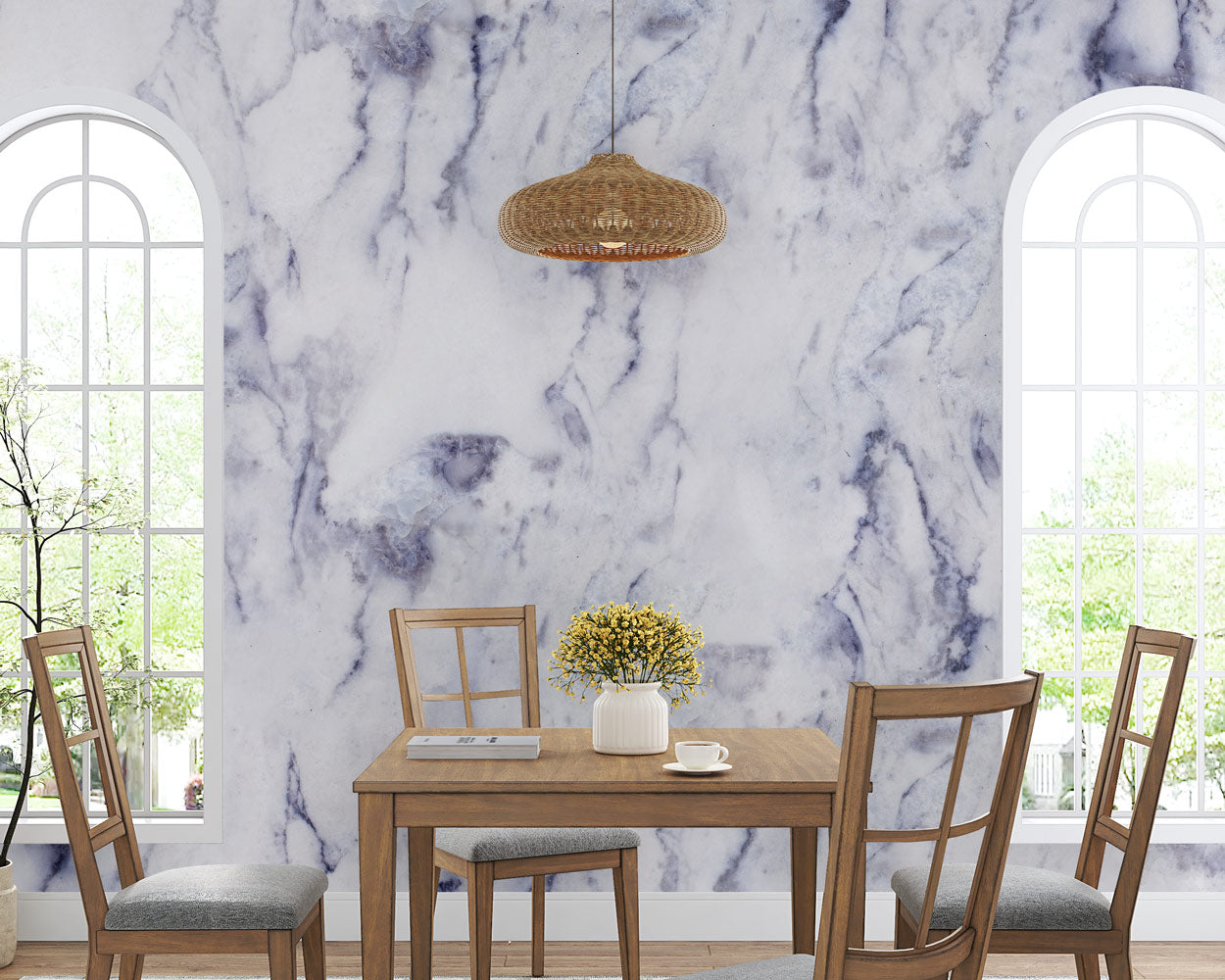 Lavender Mist Marble Mural Wallpaper