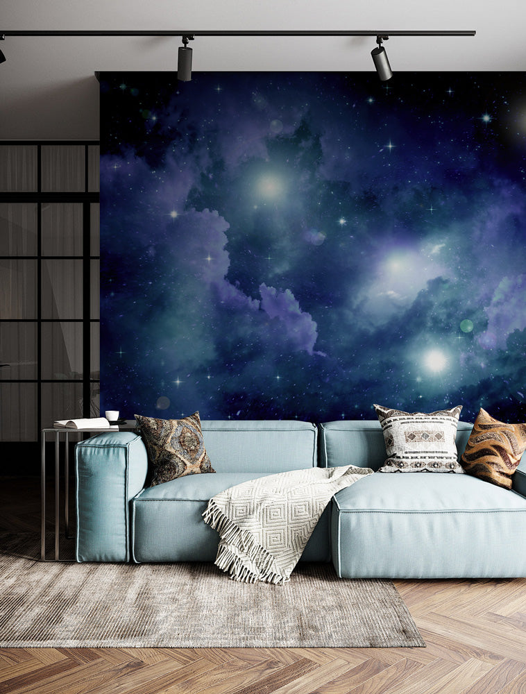 Azure Nebula Dream Mural Wallpaper