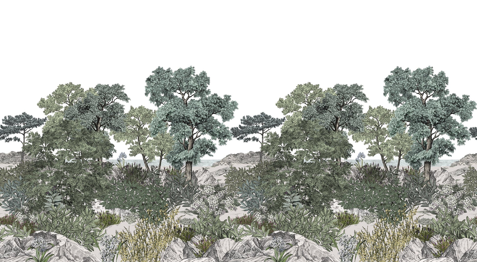 Serene Nature Forest Scene Mural Wallpaper