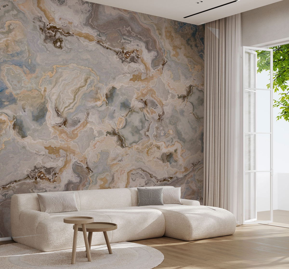 Ocean Breeze Marble Mural Wallpaper