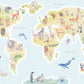 Animal Habitat Map Wallpaper Mural for Interior Design of Homes