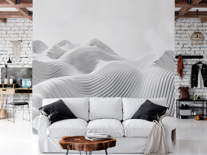 Fluid Terrain Harmony Mural Wallpaper in living room
