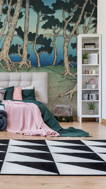 Tranquil Coastal Grove Mural Wallpaper
