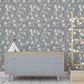 Silver Blossom Garden Mural Wallpaper