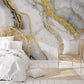 Golden Veined Marble Mural Wallpaper in bedroom