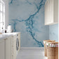 Crystal Blue Marble Mural Wallpaper