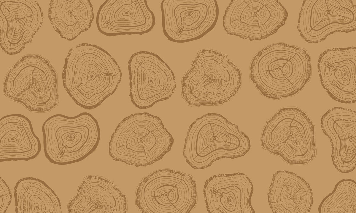 Rustic Wood Cross-Section Mural Wallpaper