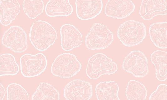 Pink Geometric Tree Ring Mural Wallpaper