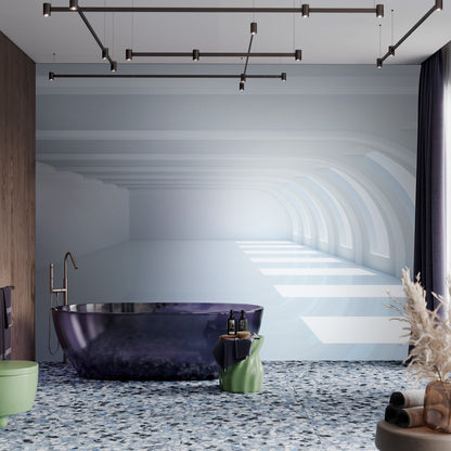 Curved Skylight Serenity Mural Wallpaper in bathroom