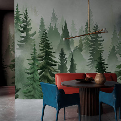 Misty Forest Escape Mural Wallpaper