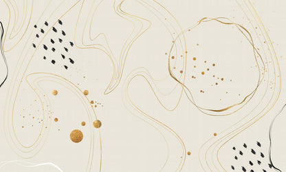 Mural with a lot of Gold Lines on It