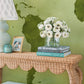 Green World Map Wallpaper Mural in living room