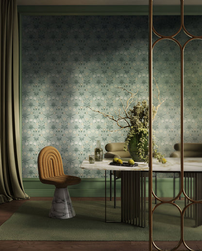 Pastel Floral Harmony Mural Wallpaper in dining room