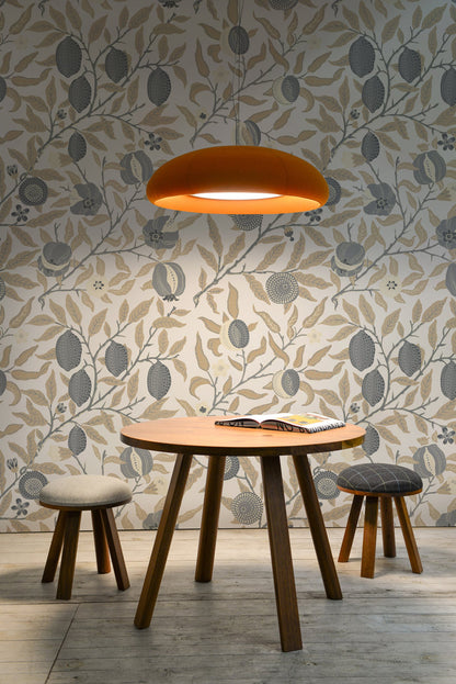 Golden Pomegranate Grove Mural Wallpaper in dining area