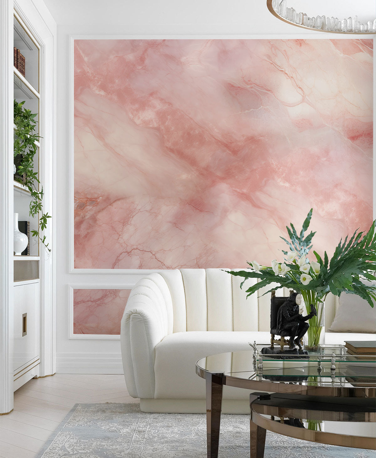 Blushing Elegance Marble Mural Wallpaper